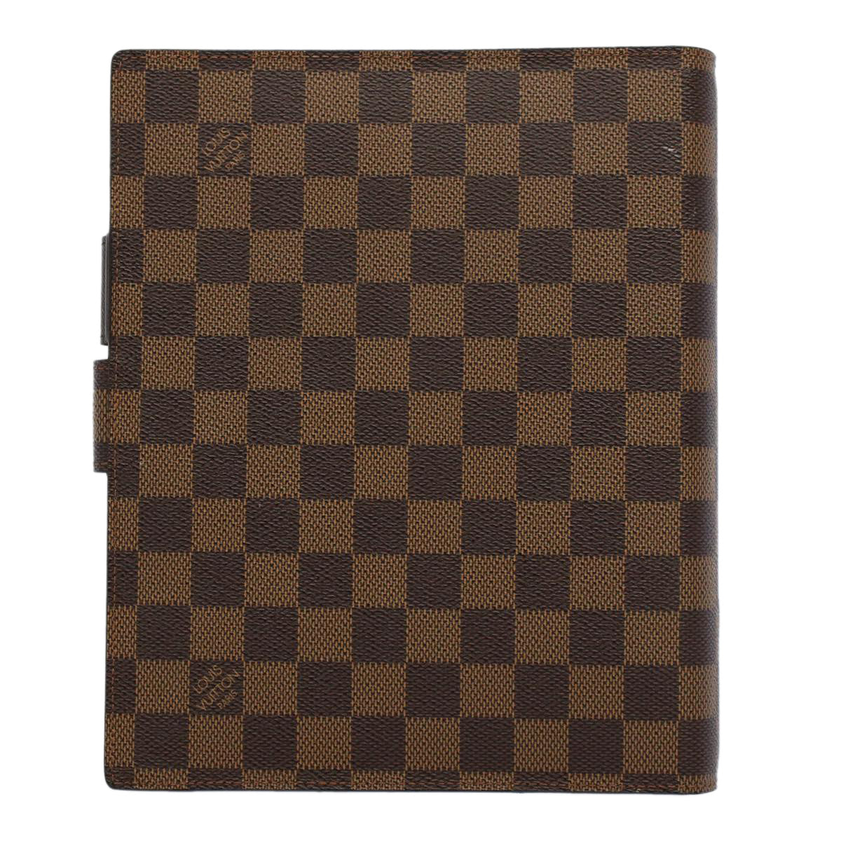 LOUIS VUITTON Damier Ebene Agenda GM Day Planner Cover R20107 LV Auth 52562