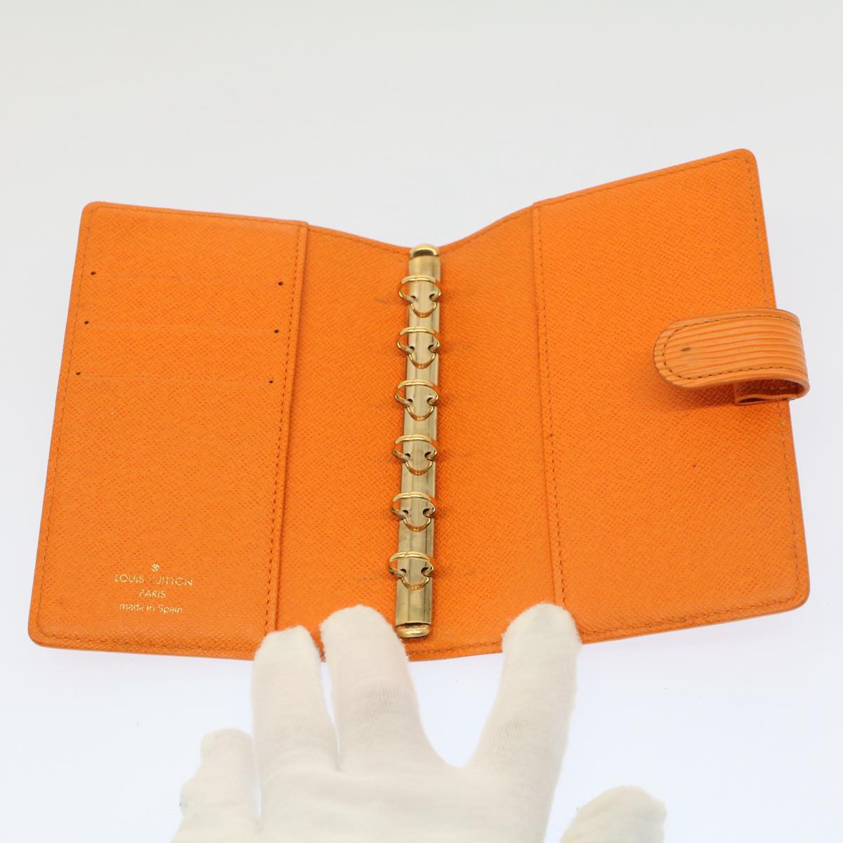 LOUIS VUITTON Epi Agenda PM Day Planner Cover Orange Mandarin R2005H Auth 52614