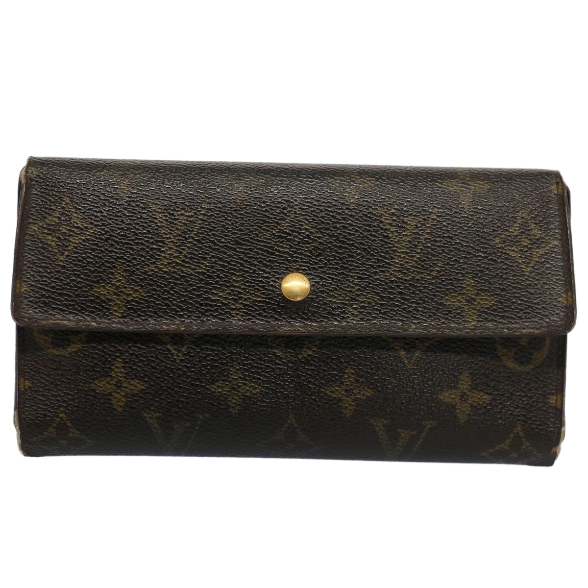 LOUIS VUITTON Monogram Porte Tresol International Wallet M61215 LV Auth 52623