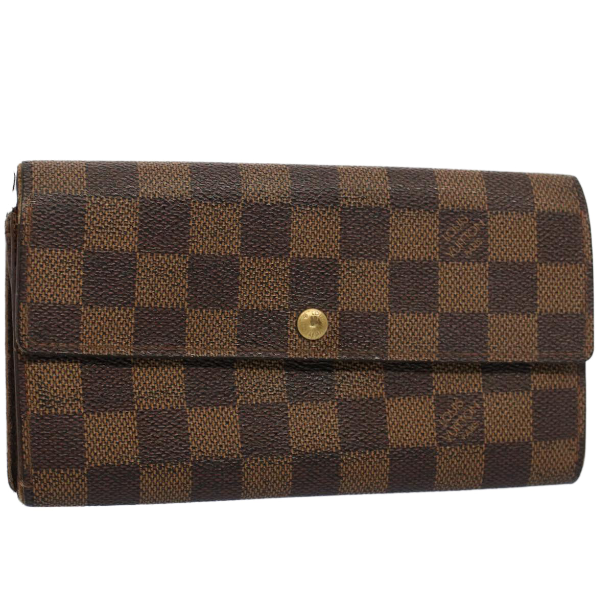 LOUIS VUITTON Damier Ebene Pochette Porte Monnaie Credit N61724 LV Auth 52625