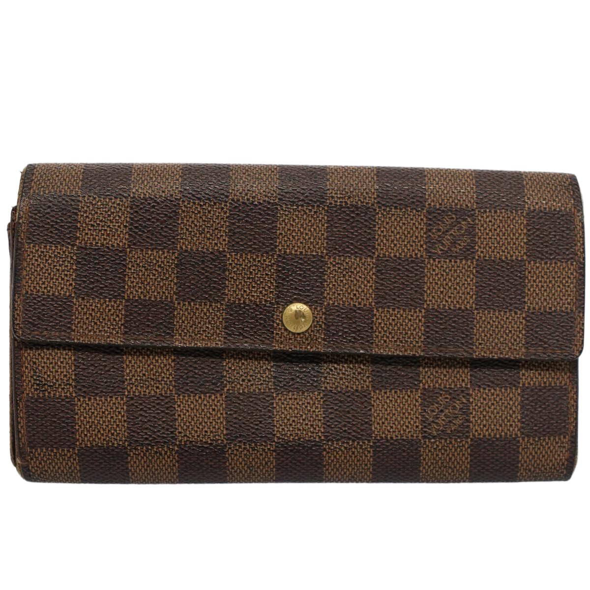 LOUIS VUITTON Damier Ebene Pochette Porte Monnaie Credit N61724 LV Auth 52625