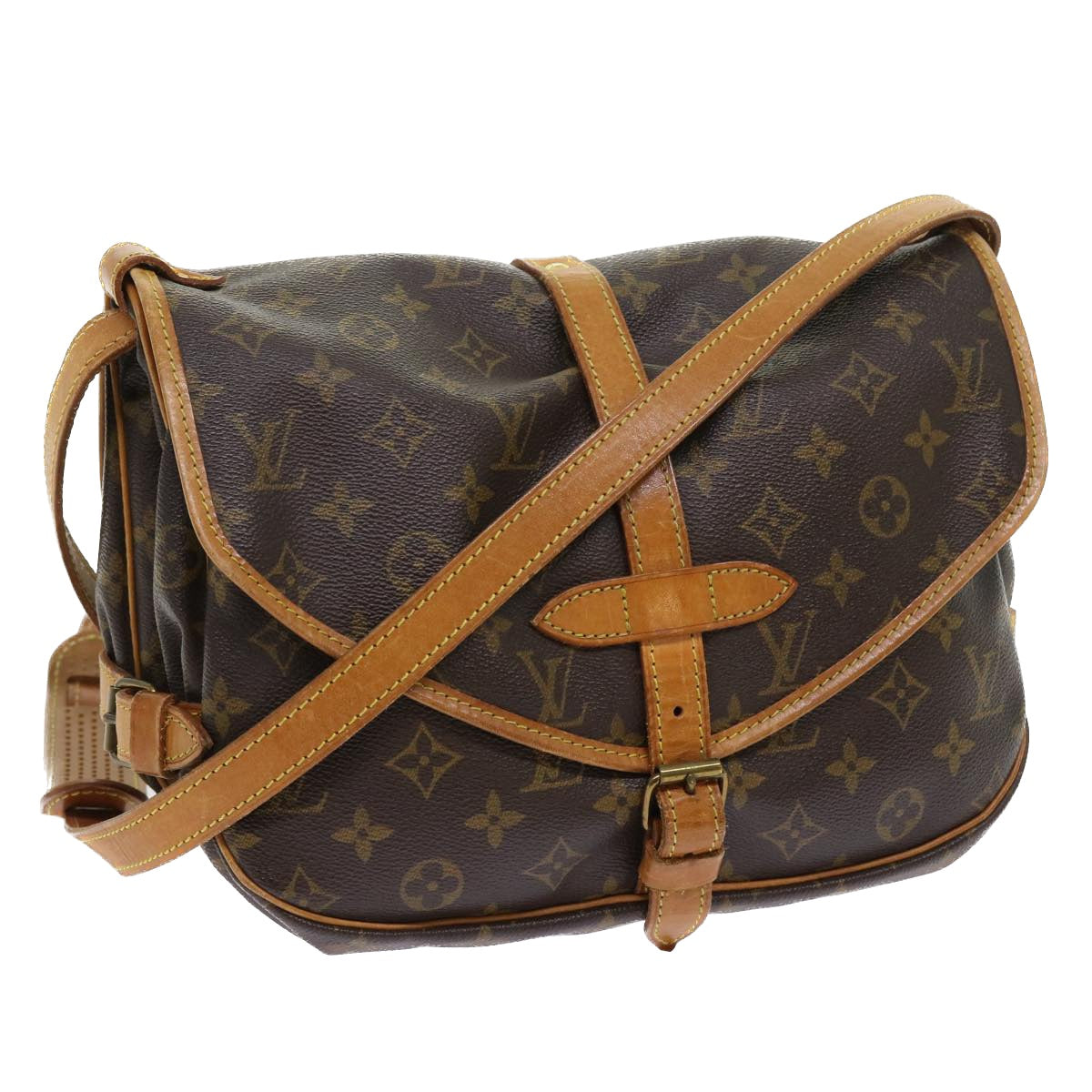 LOUIS VUITTON Monogram Saumur 30 Shoulder Bag M42256 LV Auth 52649