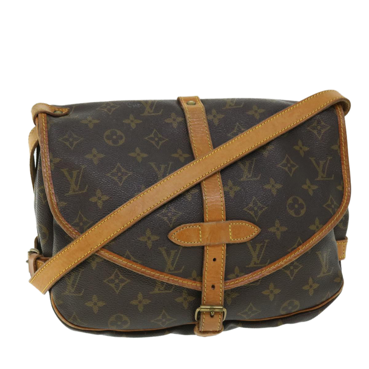 LOUIS VUITTON Monogram Saumur 30 Shoulder Bag M42256 LV Auth 52650