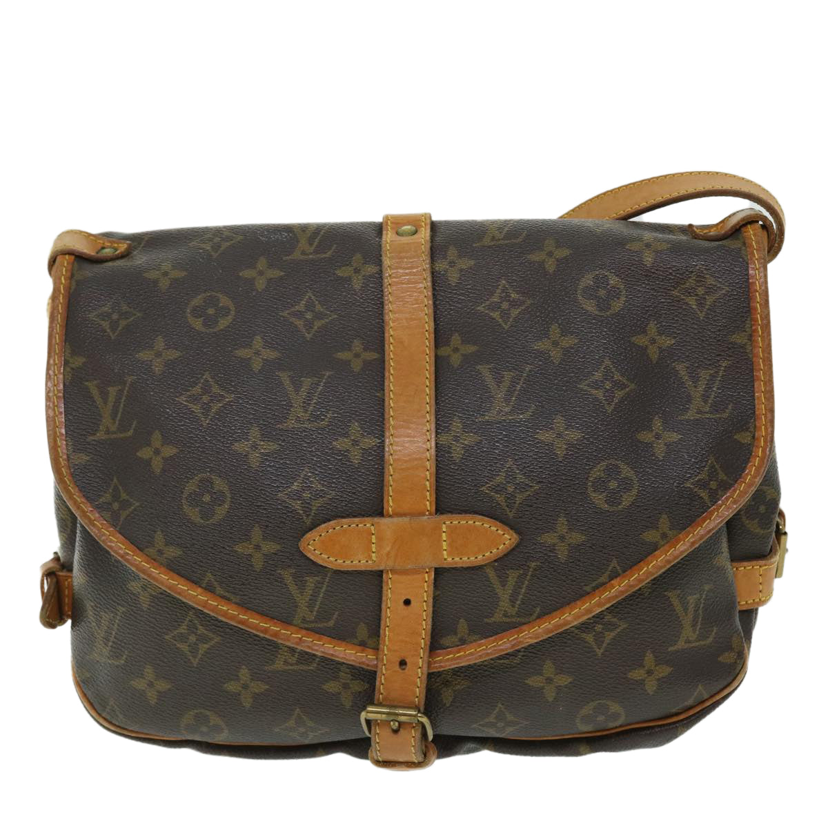 LOUIS VUITTON Monogram Saumur 30 Shoulder Bag M42256 LV Auth 52650