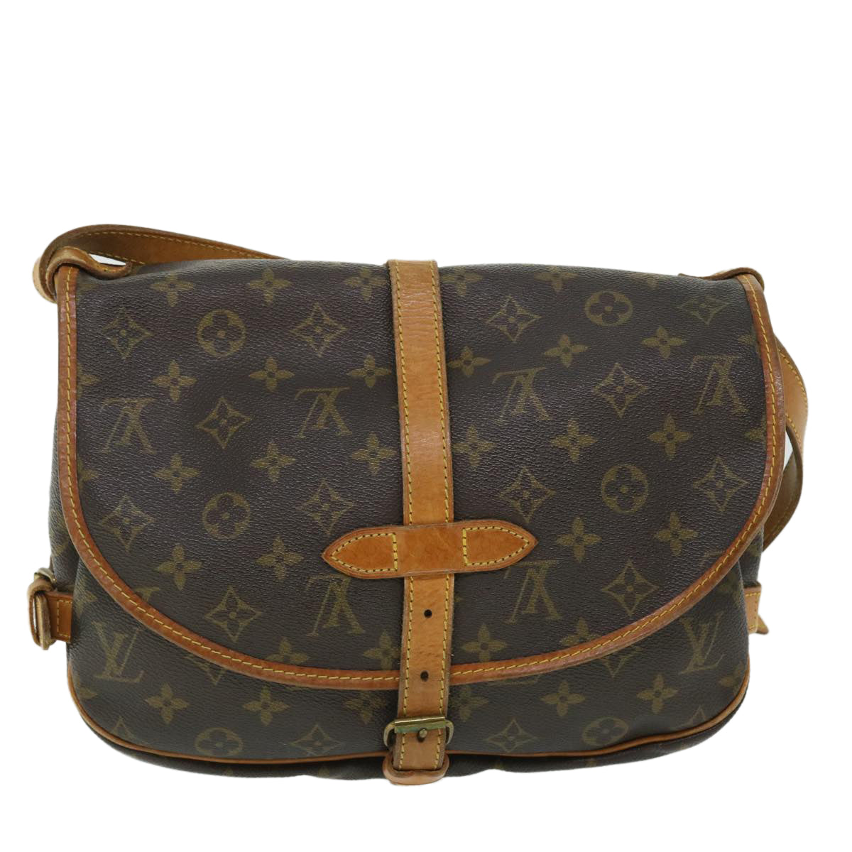 LOUIS VUITTON Monogram Saumur 30 Shoulder Bag M42256 LV Auth 52650