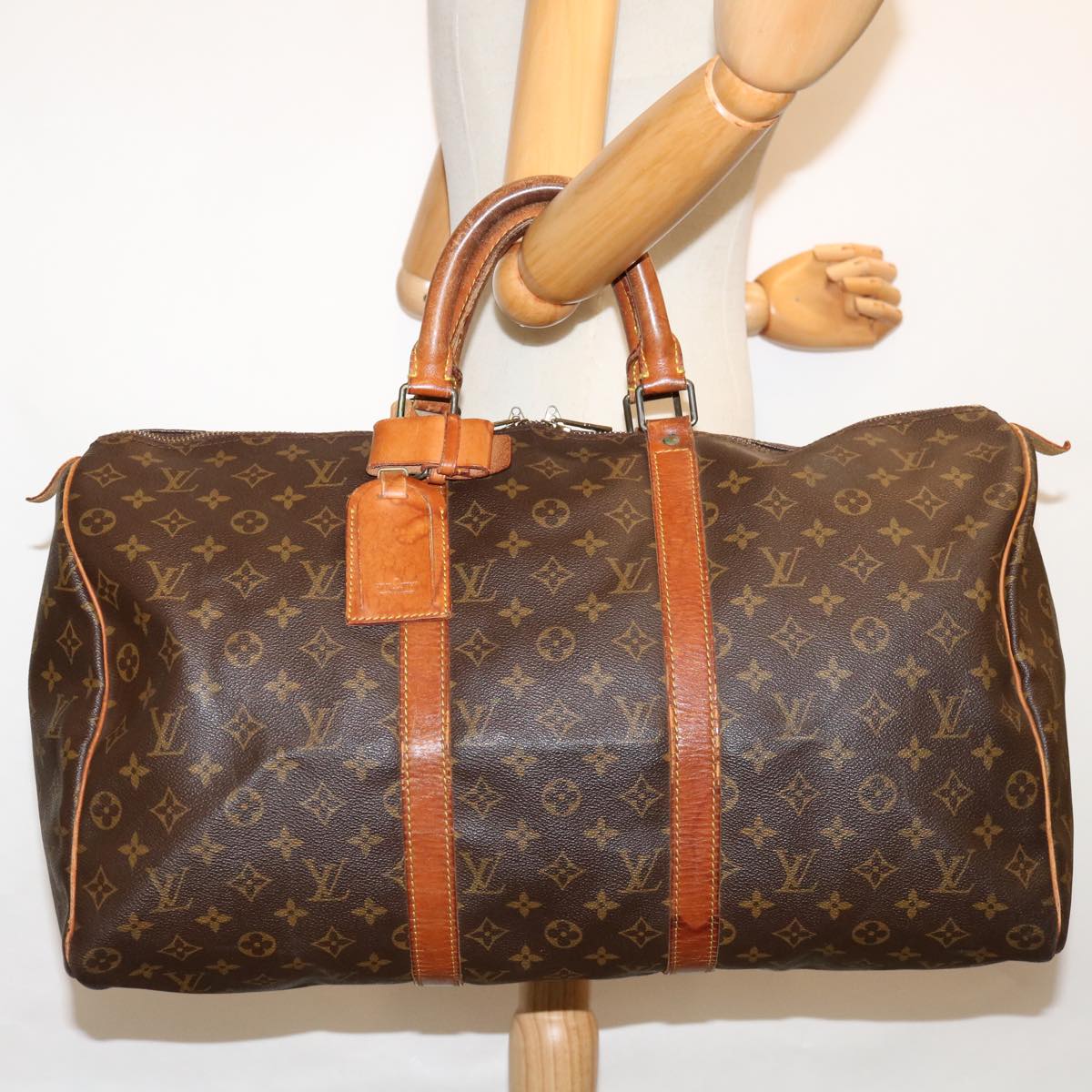 LOUIS VUITTON Monogram Keepall 50 Boston Bag M41426 LV Auth 52682