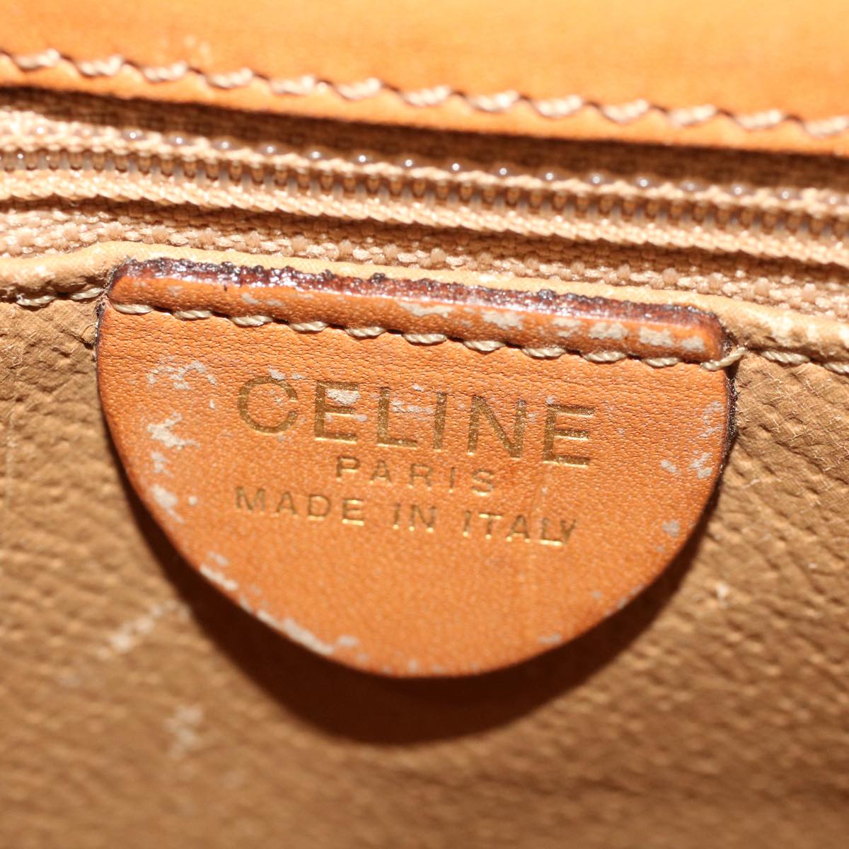 CELINE Macadam Canvas Hand Bag PVC Leather Brown Auth 52744