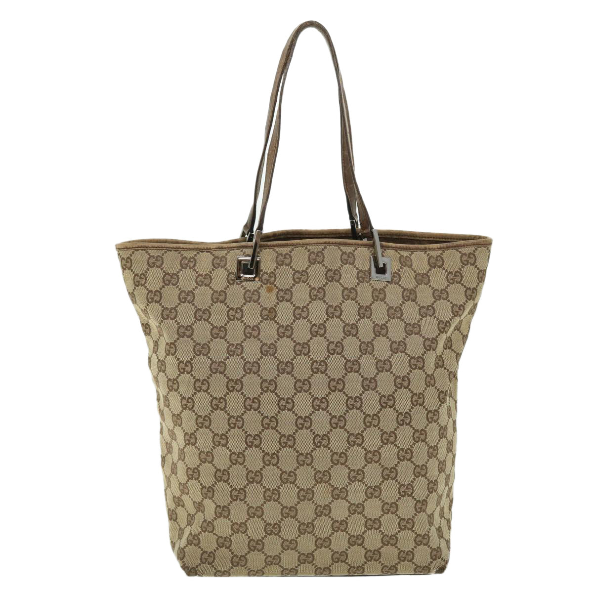 GUCCI GG Canvas Tote Bag Beige Brown Auth 52754