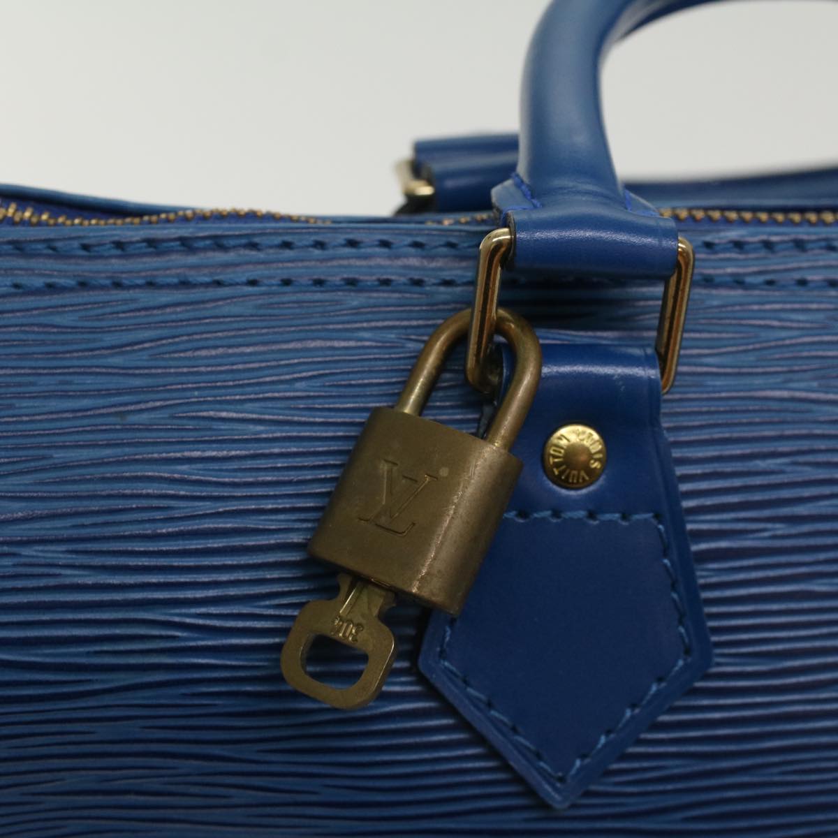 LOUIS VUITTON Epi Speedy 30 Hand Bag Toledo Blue M43005 LV Auth 52841