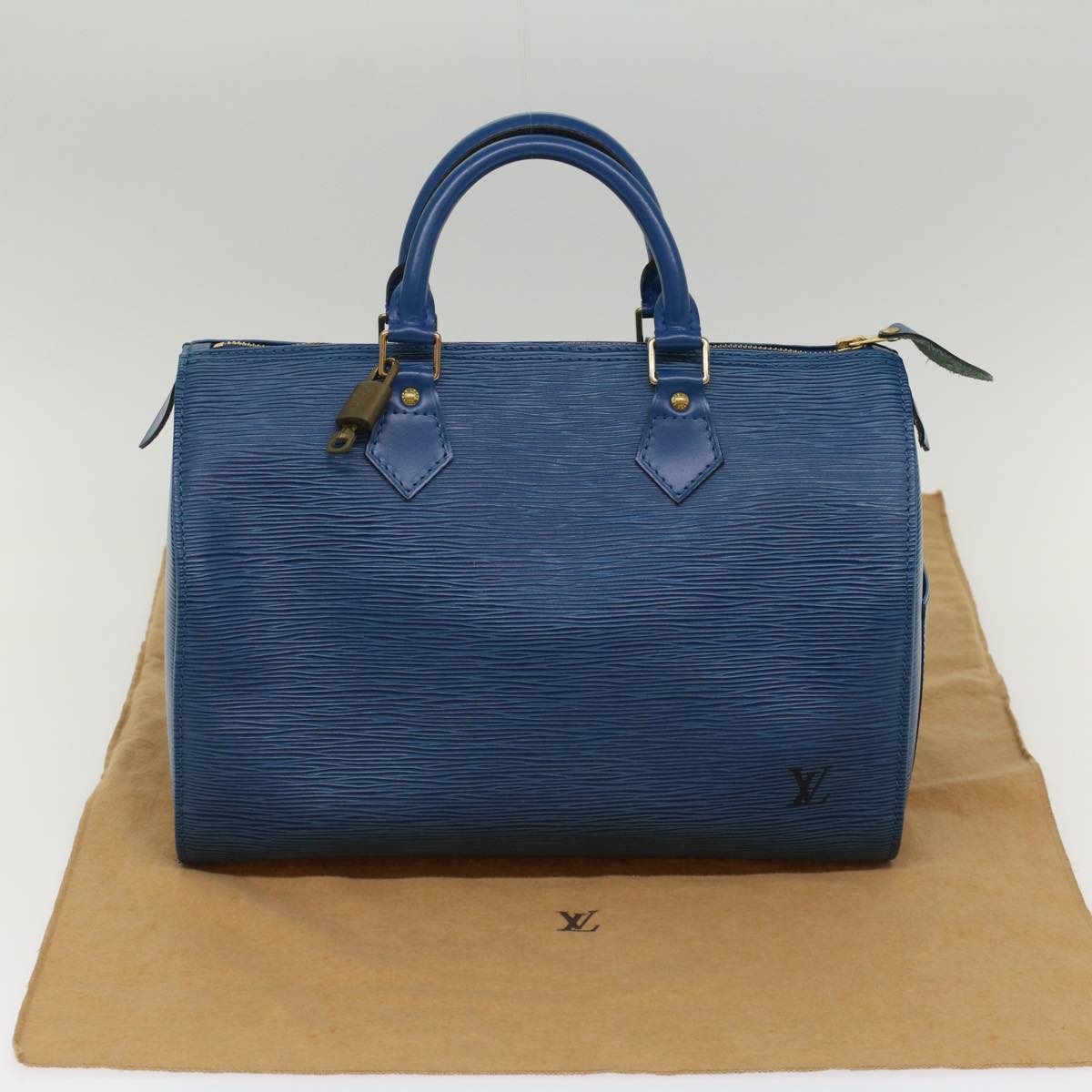 LOUIS VUITTON Epi Speedy 30 Hand Bag Toledo Blue M43005 LV Auth 52841