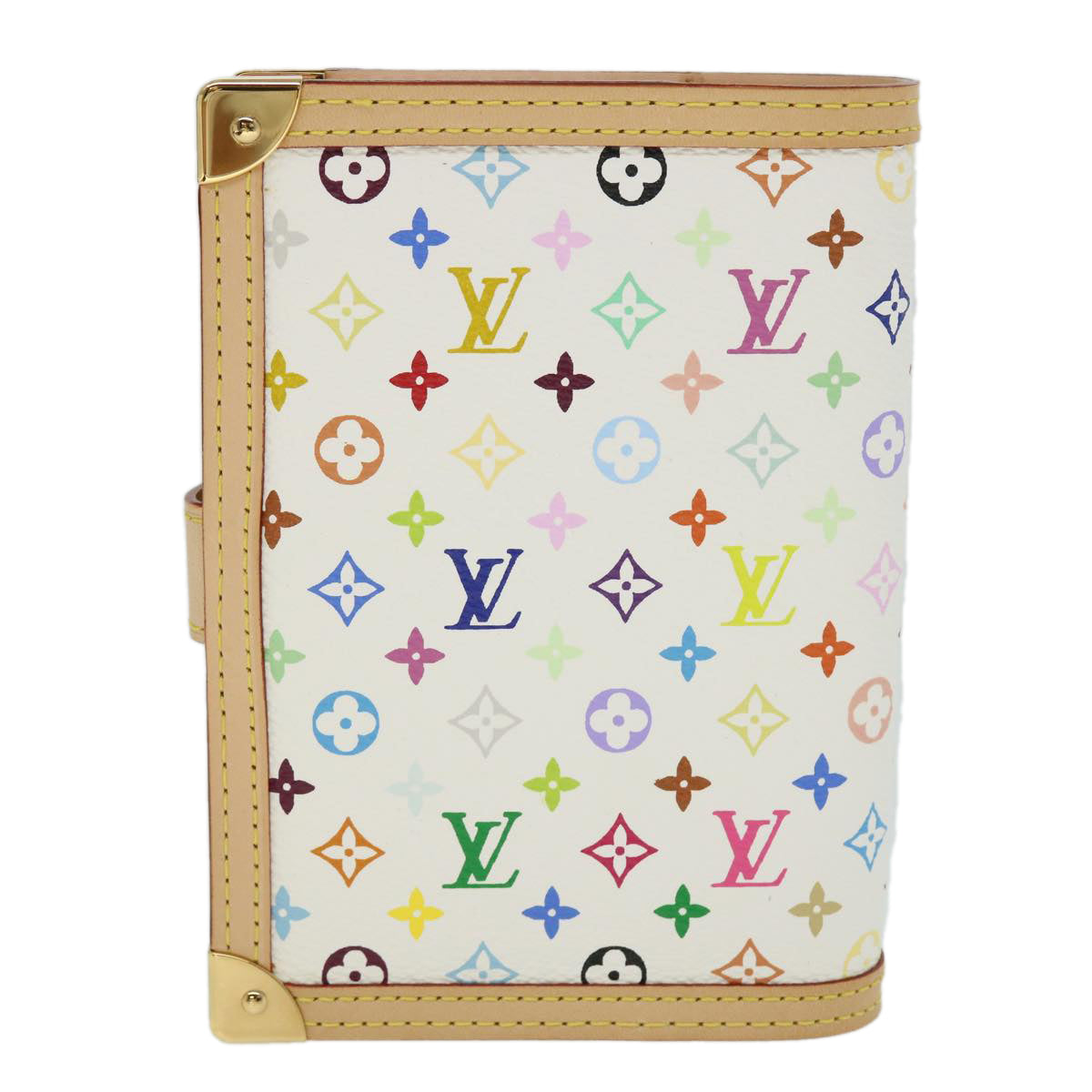 LOUIS VUITTON Multicolor Agenda PM Day Planner Cover White R21074 LV Auth 52873A