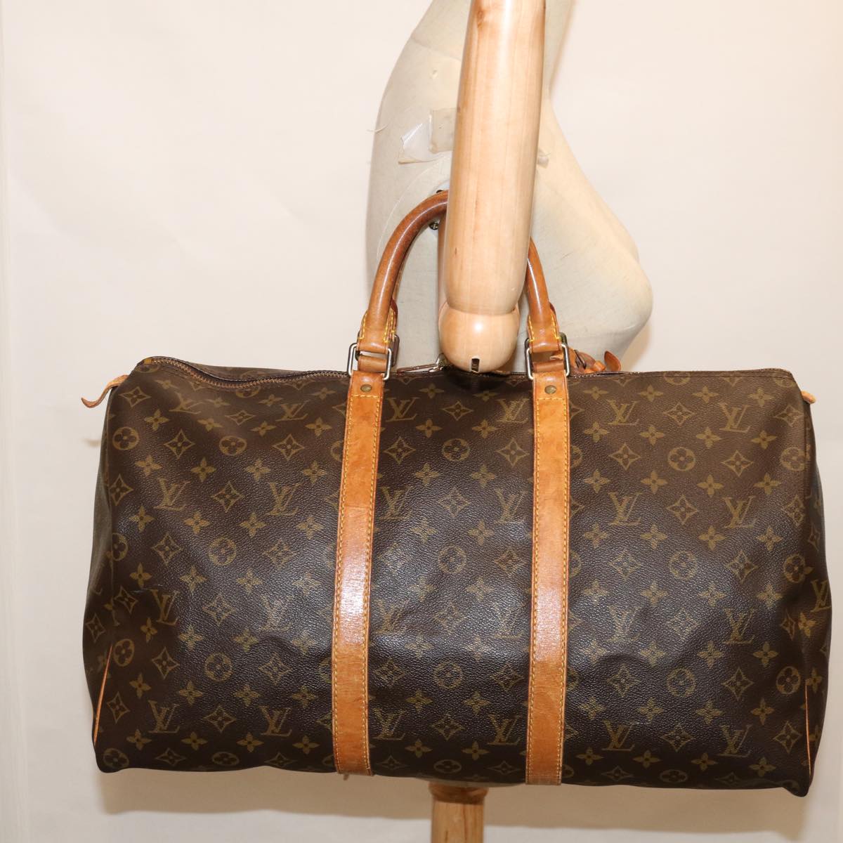 LOUIS VUITTON Monogram Keepall 50 Boston Bag M41426 LV Auth 52878