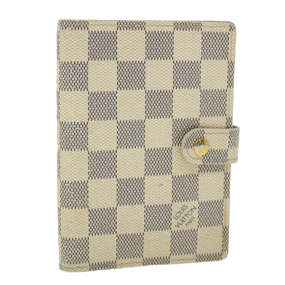 LOUIS VUITTON Damier Azur Agenda PM Day Planner Cover R20706 LV Auth 52887