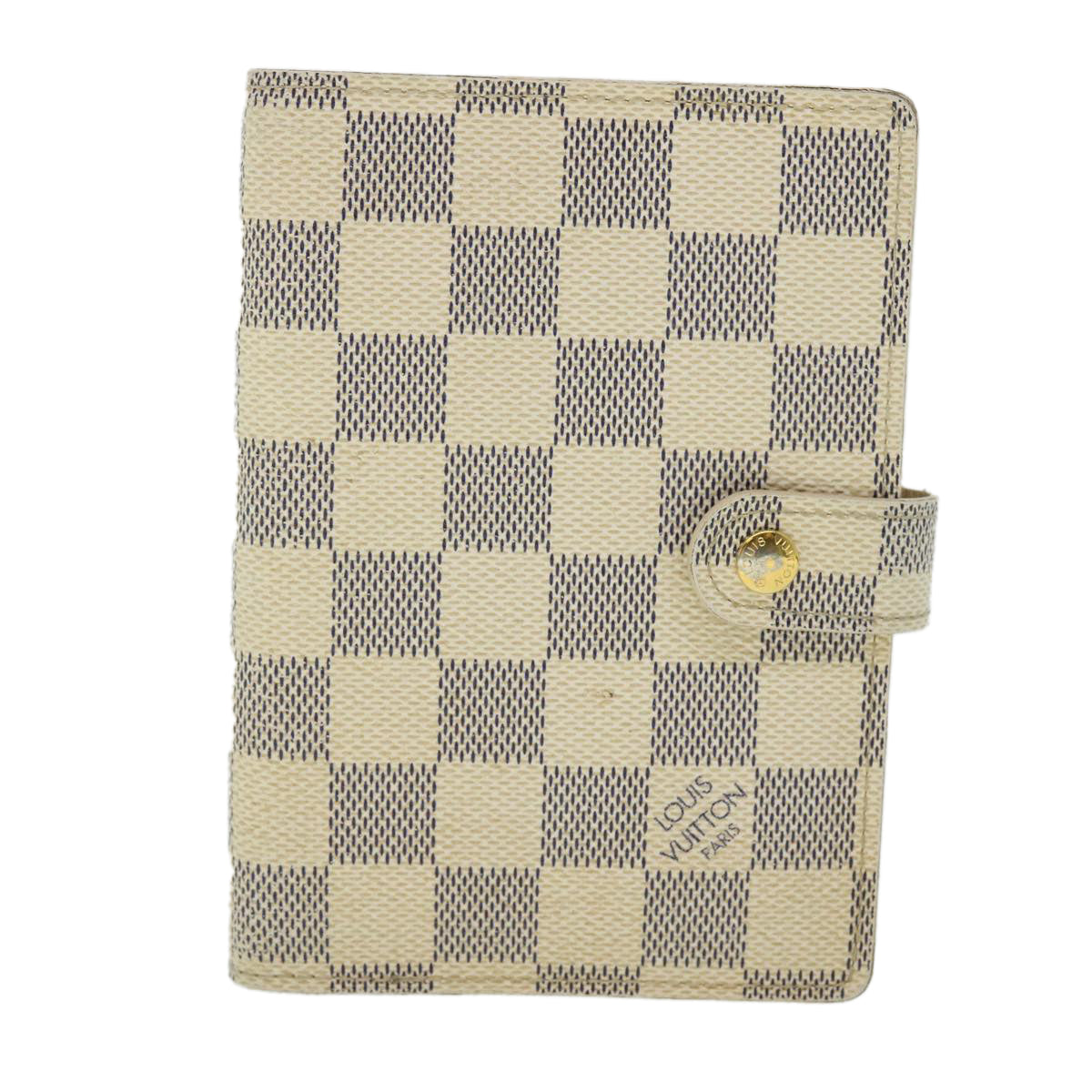 LOUIS VUITTON Damier Azur Agenda PM Day Planner Cover R20706 LV Auth 52887