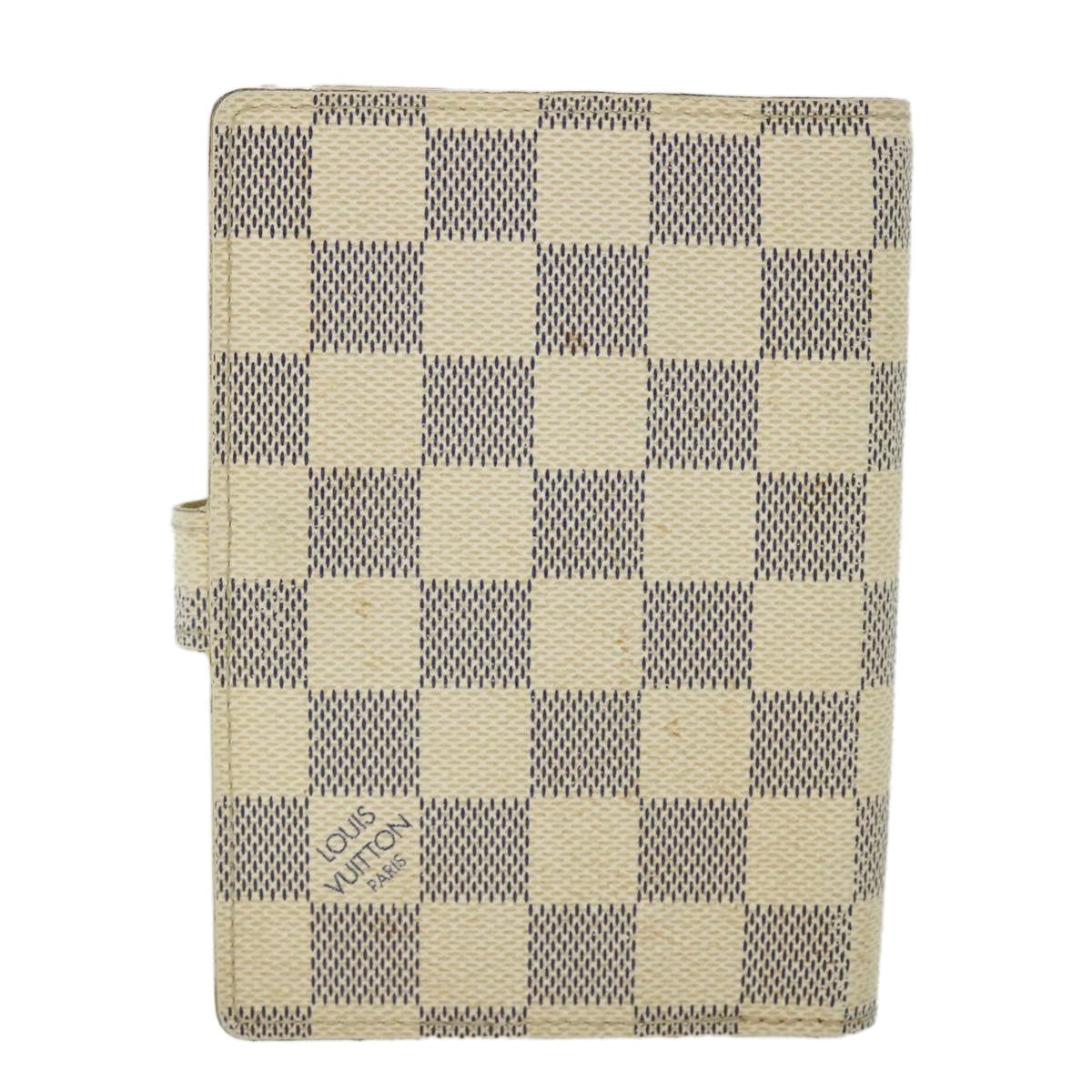 LOUIS VUITTON Damier Azur Agenda PM Day Planner Cover R20706 LV Auth 52887