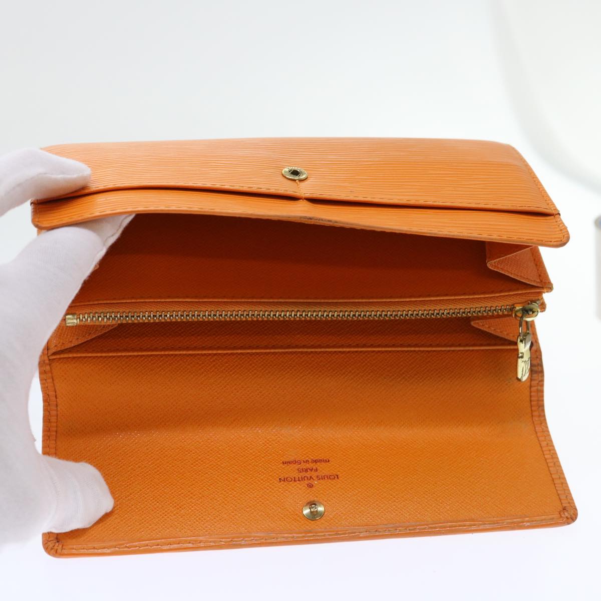 LOUIS VUITTON Epi Porte Monnaie Credit Wallet Orange Mandarin M6359H Auth 52890