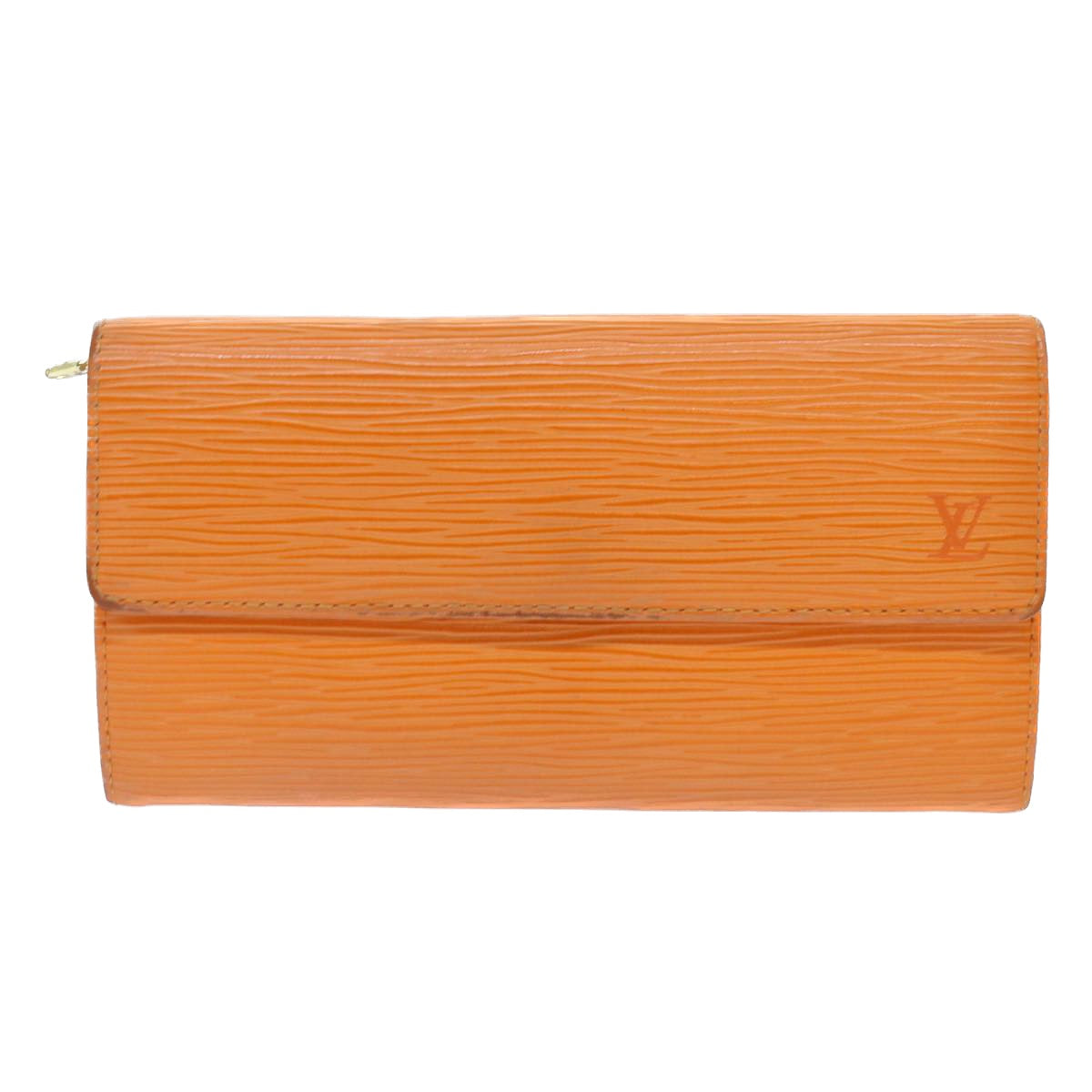 LOUIS VUITTON Epi Porte Monnaie Credit Wallet Orange Mandarin M6359H Auth 52890