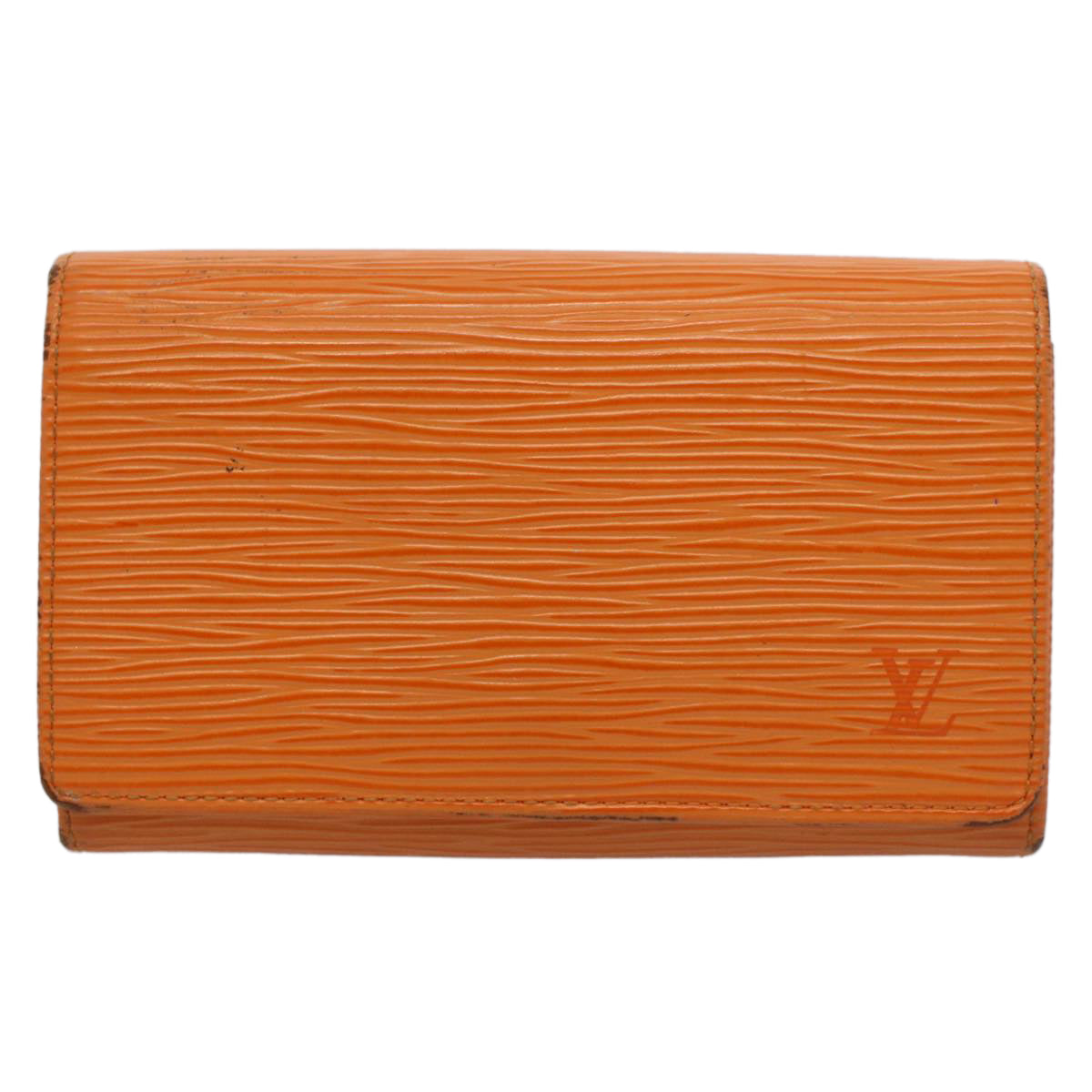 LOUIS VUITTON Epi Porte Monnaie Billets Tresor Wallet Mandarin M6350H Auth 52897