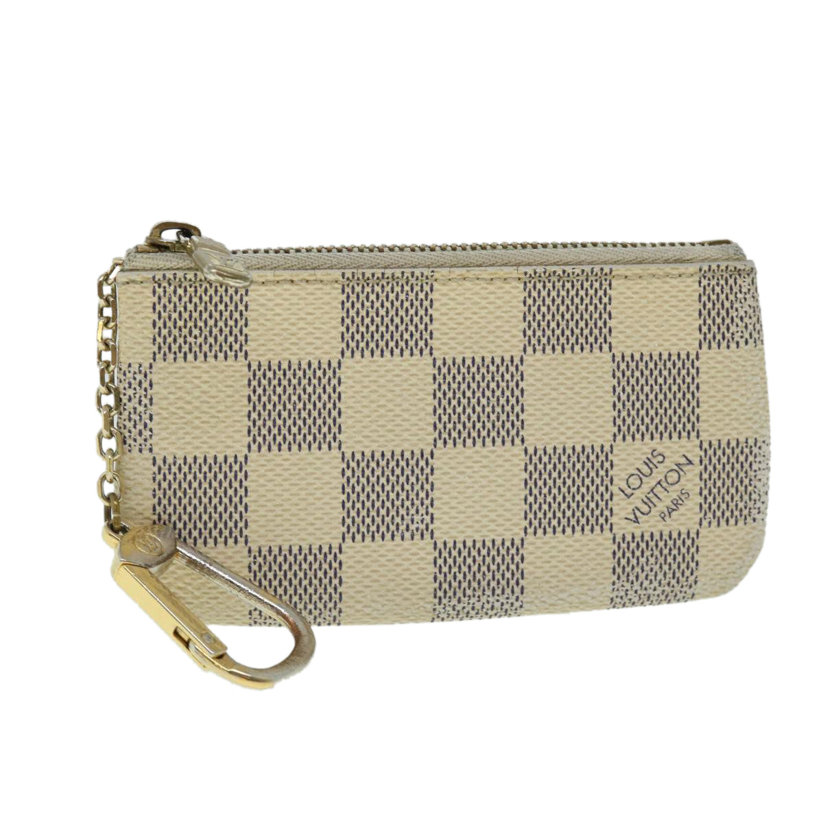 LOUIS VUITTON Damier Azur Pochette Cles Coin Purse N62659 LV Auth 52903