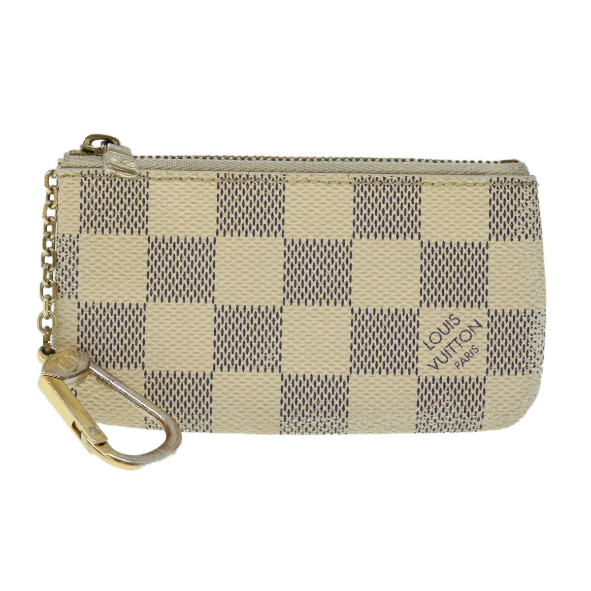 LOUIS VUITTON Damier Azur Pochette Cles Coin Purse N62659 LV Auth 52903