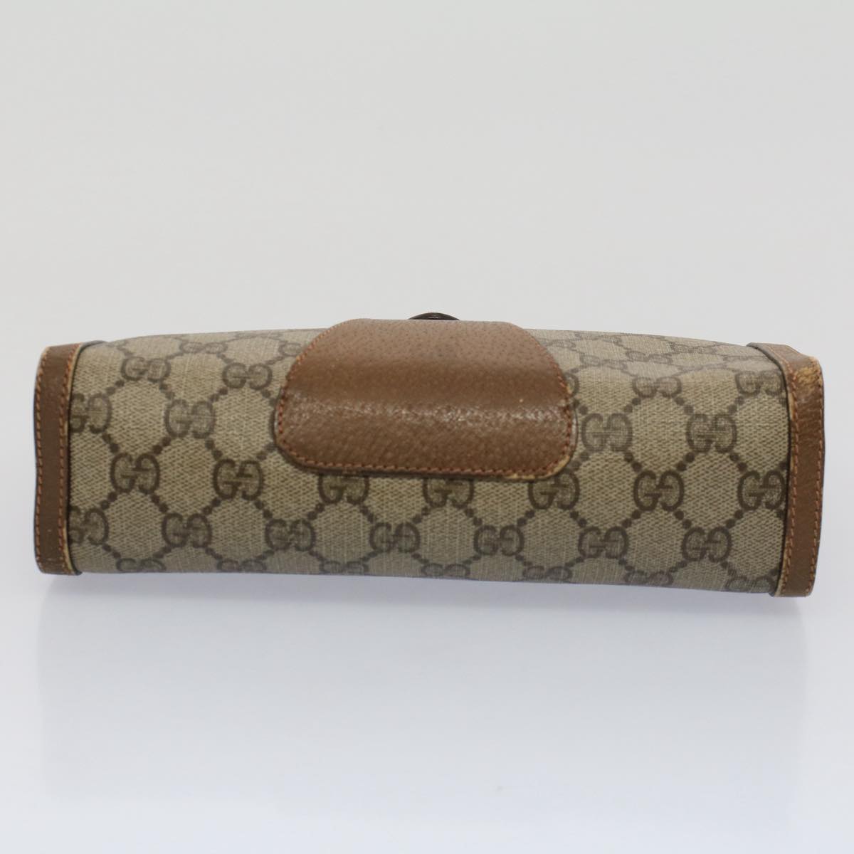 GUCCI GG Supreme Web Sherry Line Clutch Bag Beige Red Green 89 01 032 Auth 53008