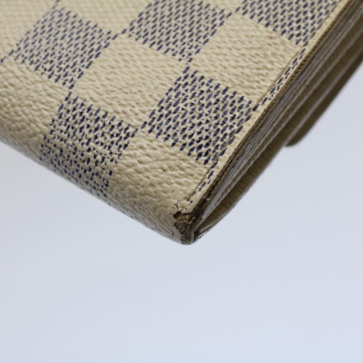 LOUIS VUITTON Damier Azur Portefeuille Sarah Long Wallet N63208 LV Auth 53032