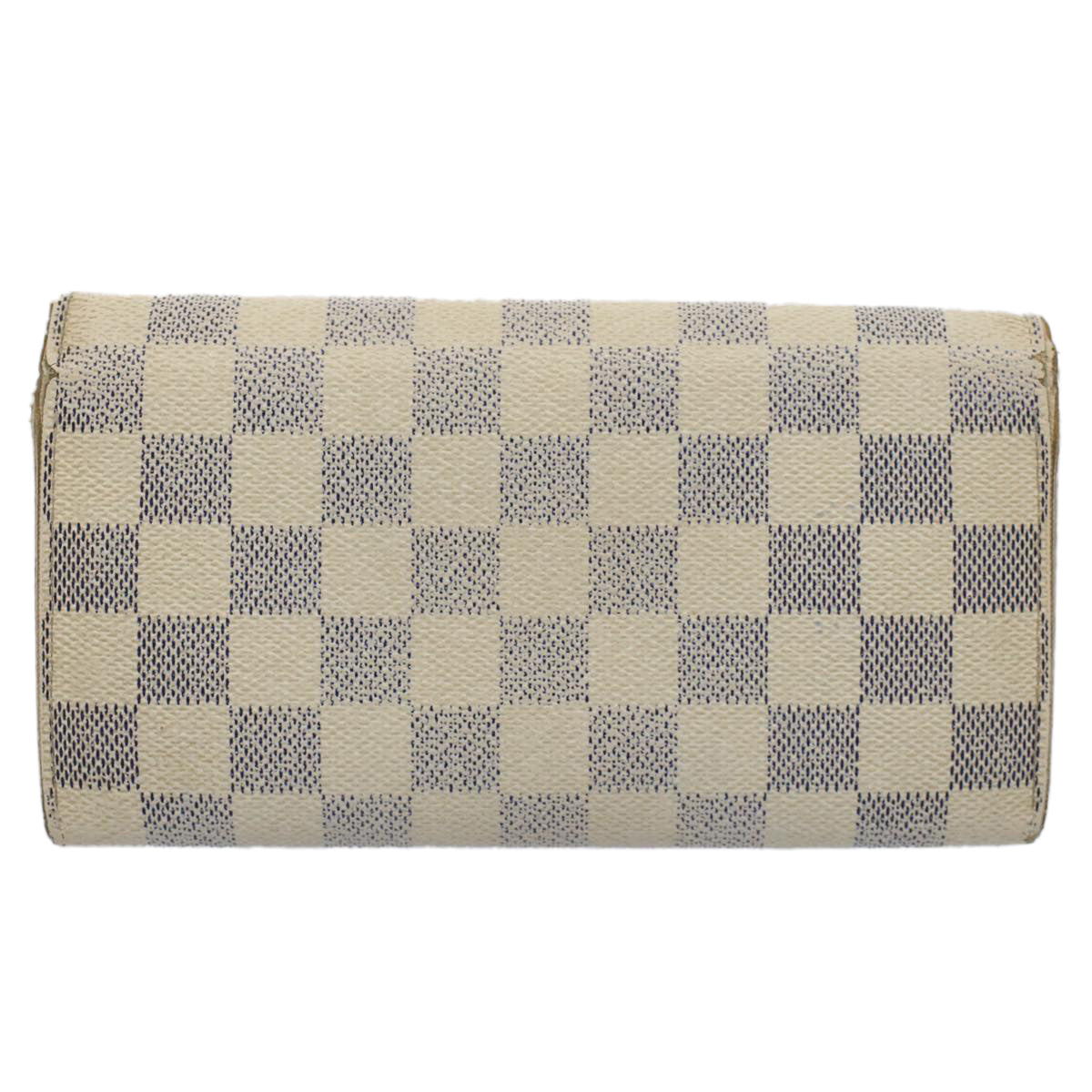 LOUIS VUITTON Damier Azur Portefeuille Sarah Long Wallet N63208 LV Auth 53032