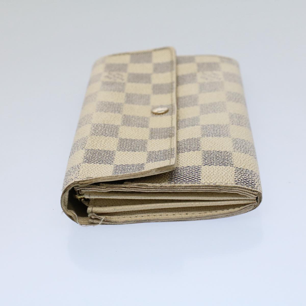 LOUIS VUITTON Damier Azur Portefeuille Sarah Long Wallet N63208 LV Auth 53032