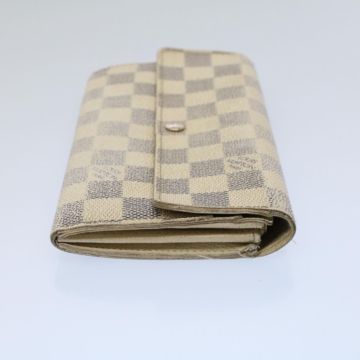 LOUIS VUITTON Damier Azur Portefeuille Sarah Long Wallet N63208 LV Auth 53032