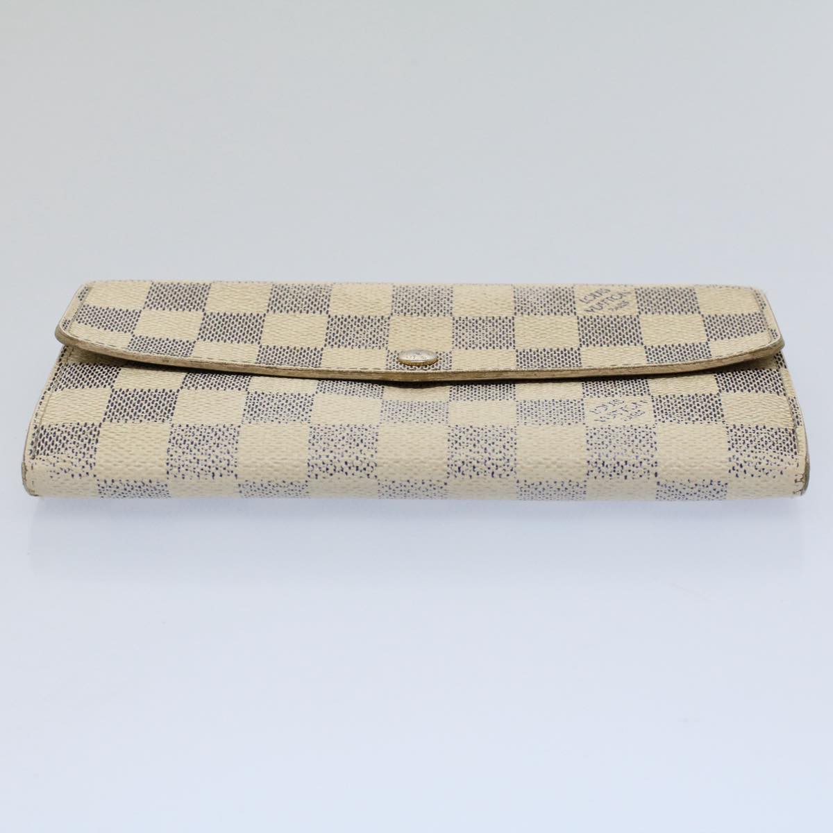 LOUIS VUITTON Damier Azur Portefeuille Sarah Long Wallet N63208 LV Auth 53032