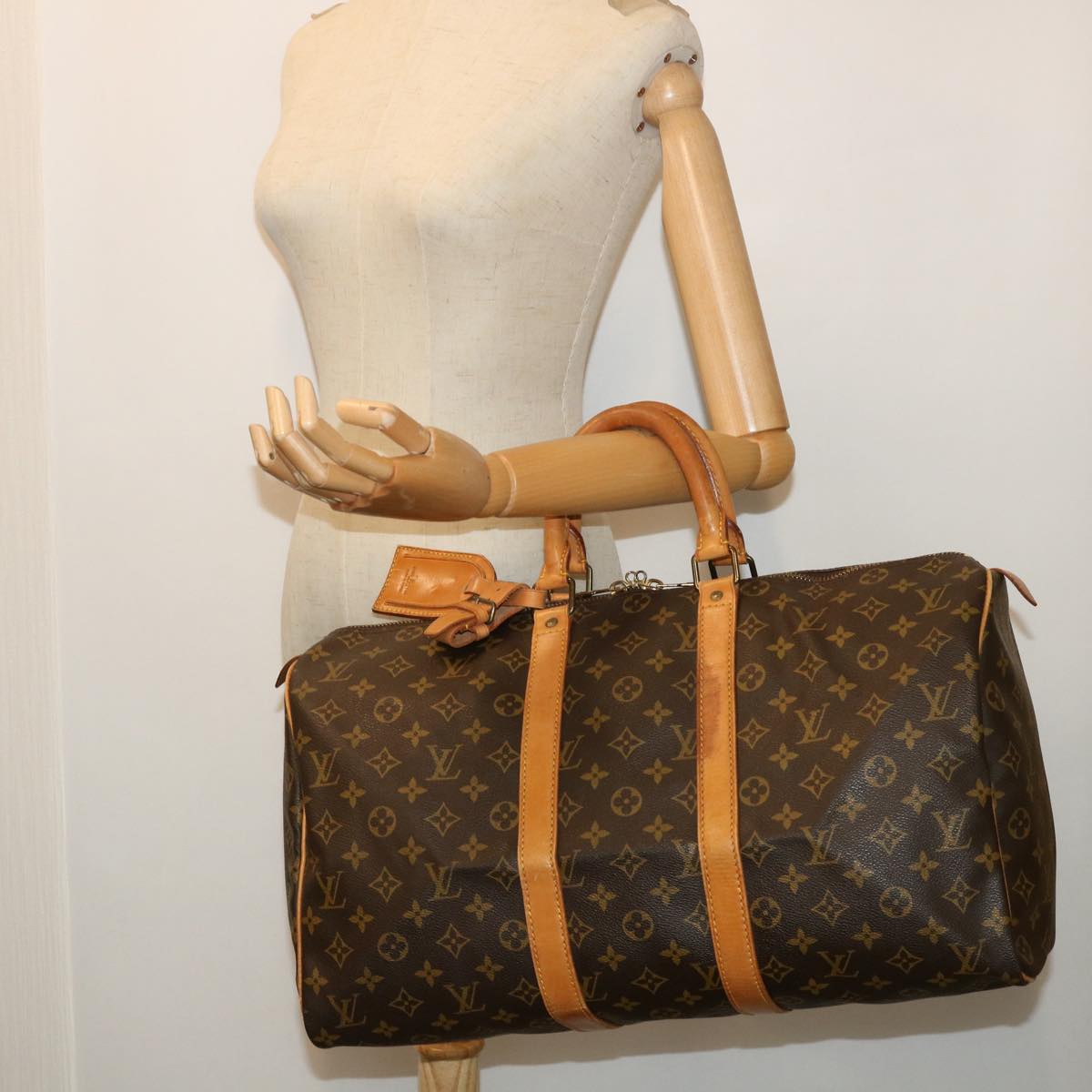 LOUIS VUITTON Monogram Keepall 45 Boston Bag M41428 LV Auth 53093