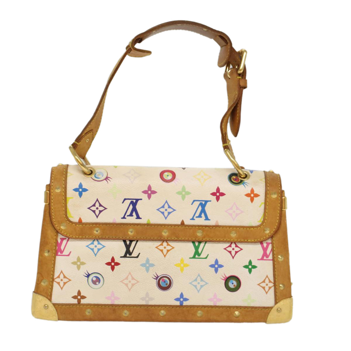 LOUIS VUITTON Multicolor Ribbon Pochette I Miss You Bag White M92051 Auth 53120