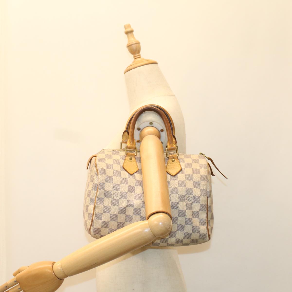 LOUIS VUITTON Damier Azur Speedy 25 Hand Bag N41534 LV Auth 53125