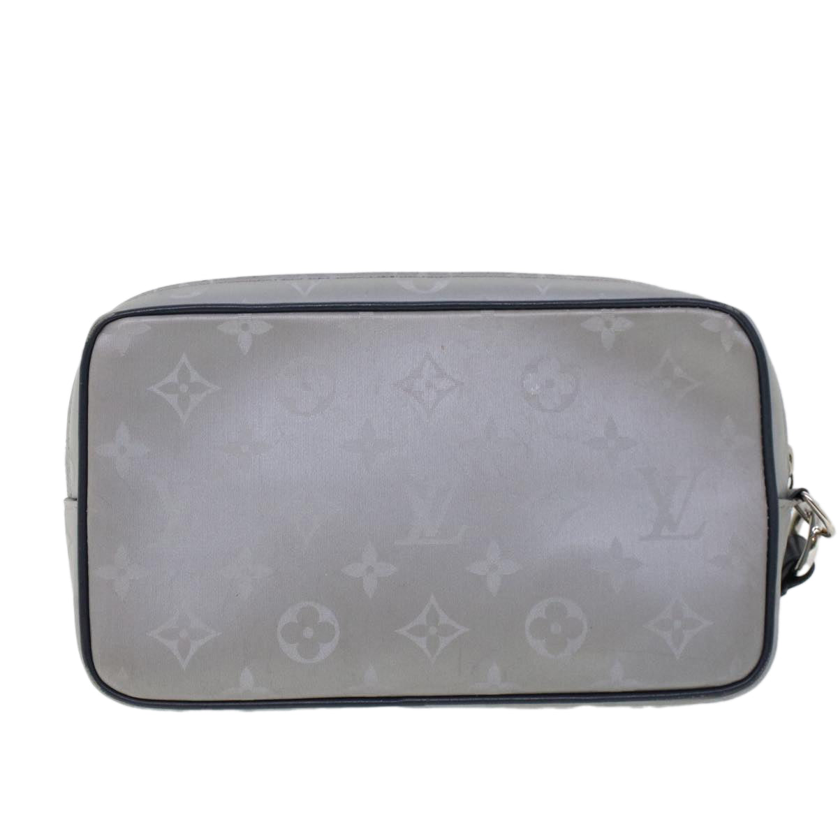 LOUIS VUITTON Monogram Satellite Alpha Clutch Bag Silver M44171 LV Auth 53137