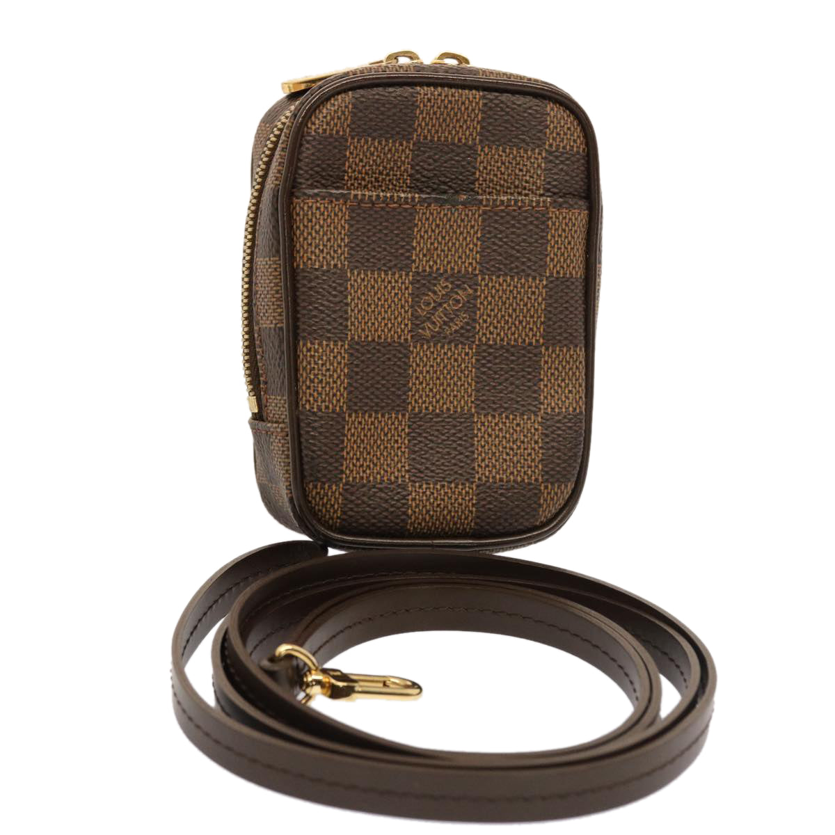 LOUIS VUITTON Damier Ebene Etui Okapi PM Pouch N61738 LV Auth 53164