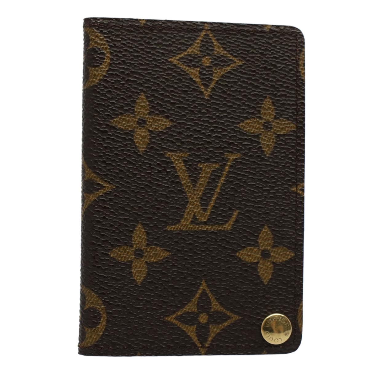 LOUIS VUITTON Monogram Porte Cartes Credit Pression Card Case M60937 Auth 53352