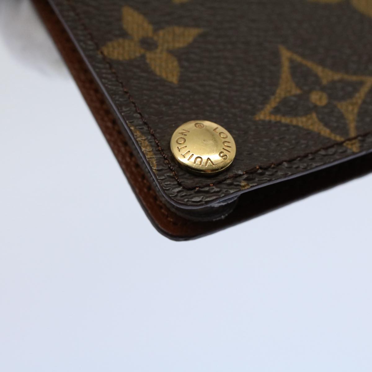 LOUIS VUITTON Monogram Porte Cartes Credit Pression Card Case M60937 Auth 53352