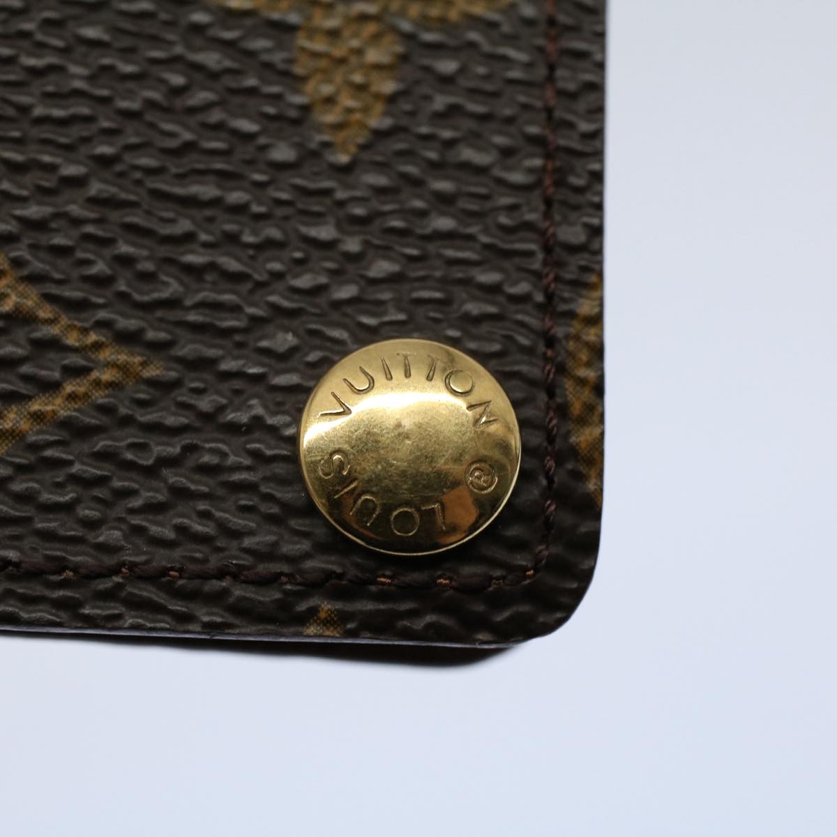 LOUIS VUITTON Monogram Porte Cartes Credit Pression Card Case M60937 Auth 53352