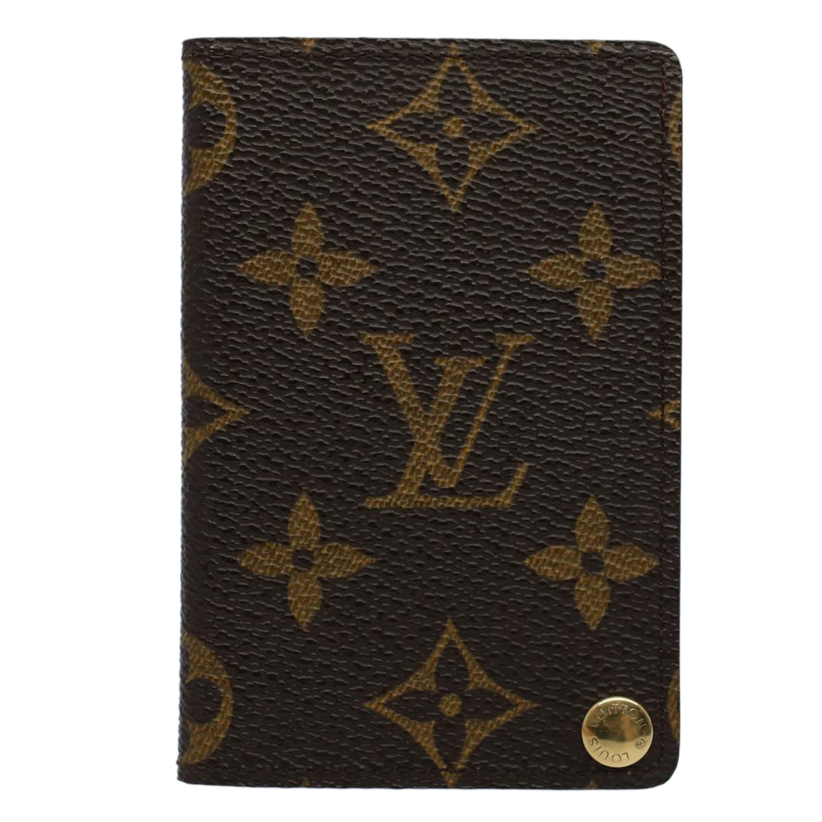 LOUIS VUITTON Monogram Porte Cartes Credit Pression Card Case M60937 Auth 53352