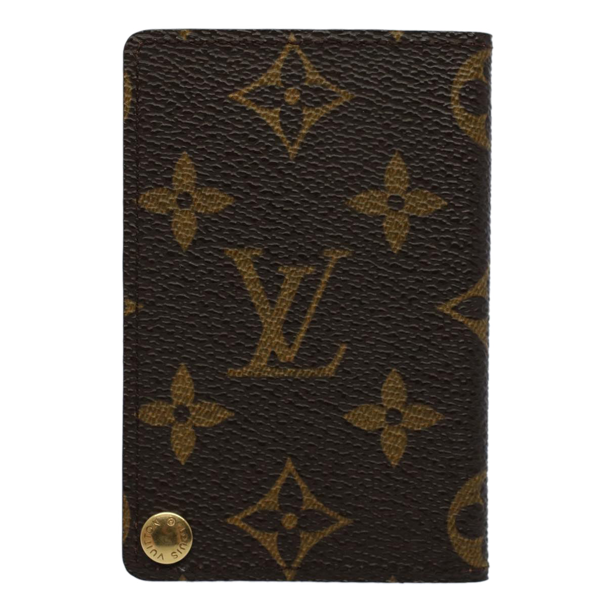 LOUIS VUITTON Monogram Porte Cartes Credit Pression Card Case M60937 Auth 53352