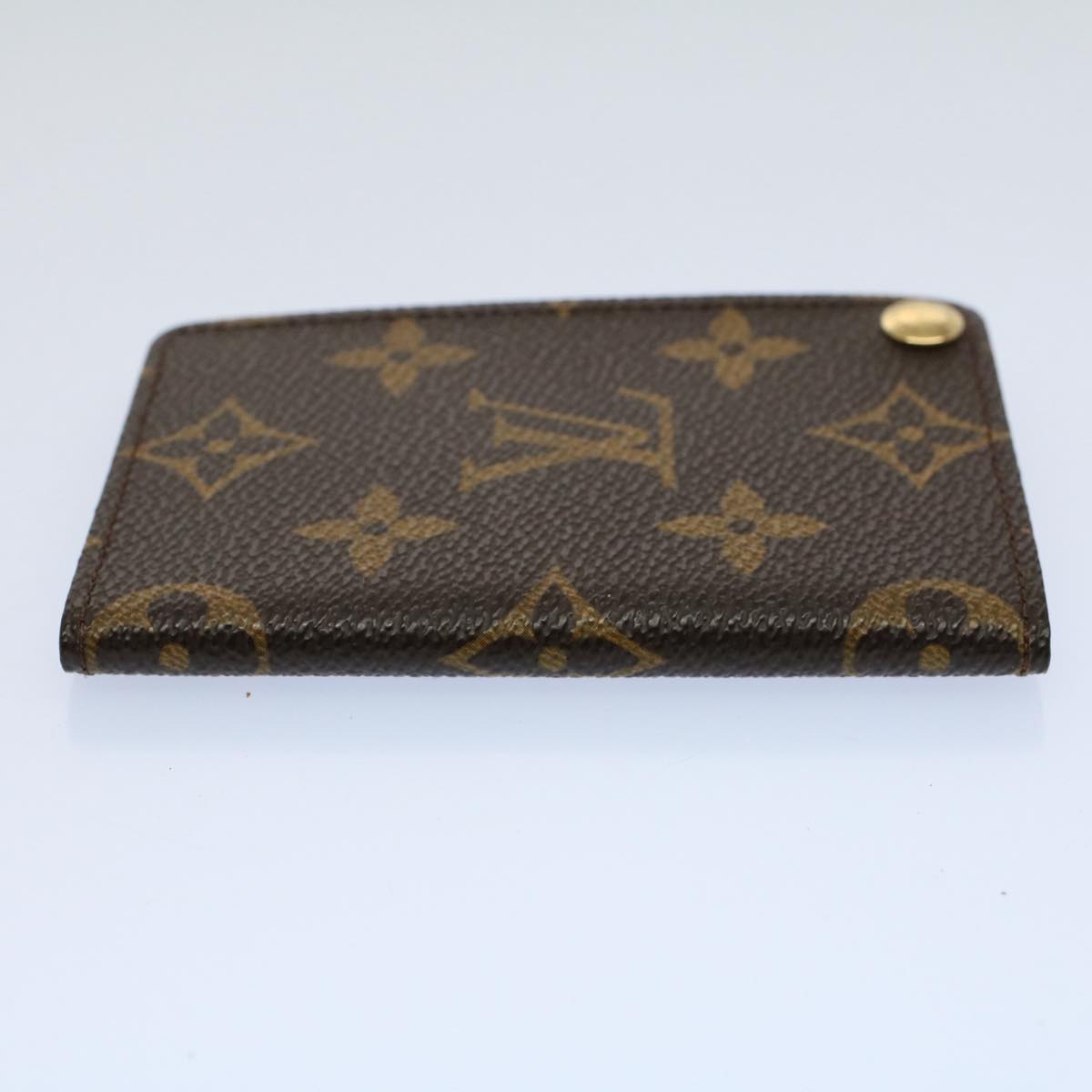 LOUIS VUITTON Monogram Porte Cartes Credit Pression Card Case M60937 Auth 53352