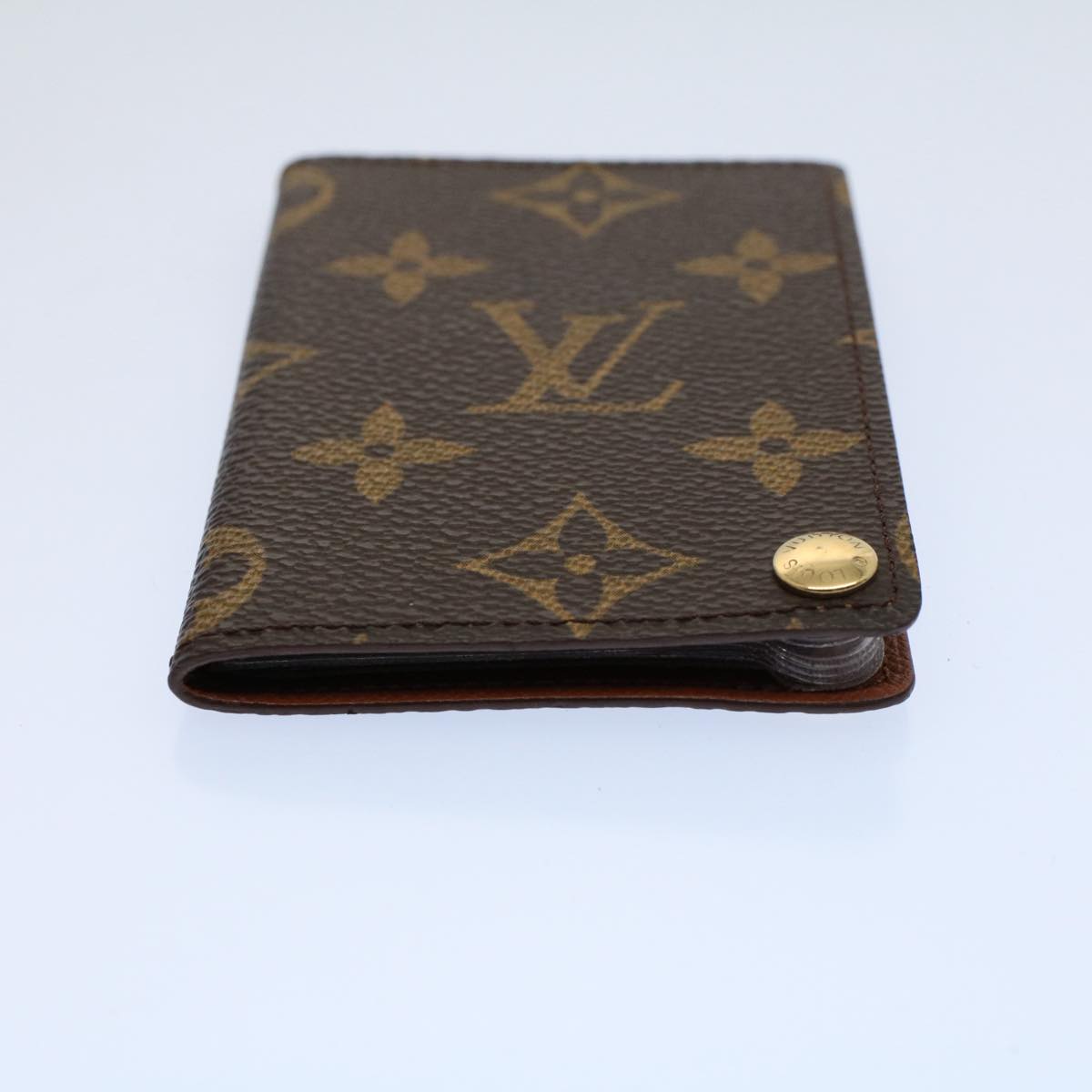 LOUIS VUITTON Monogram Porte Cartes Credit Pression Card Case M60937 Auth 53352