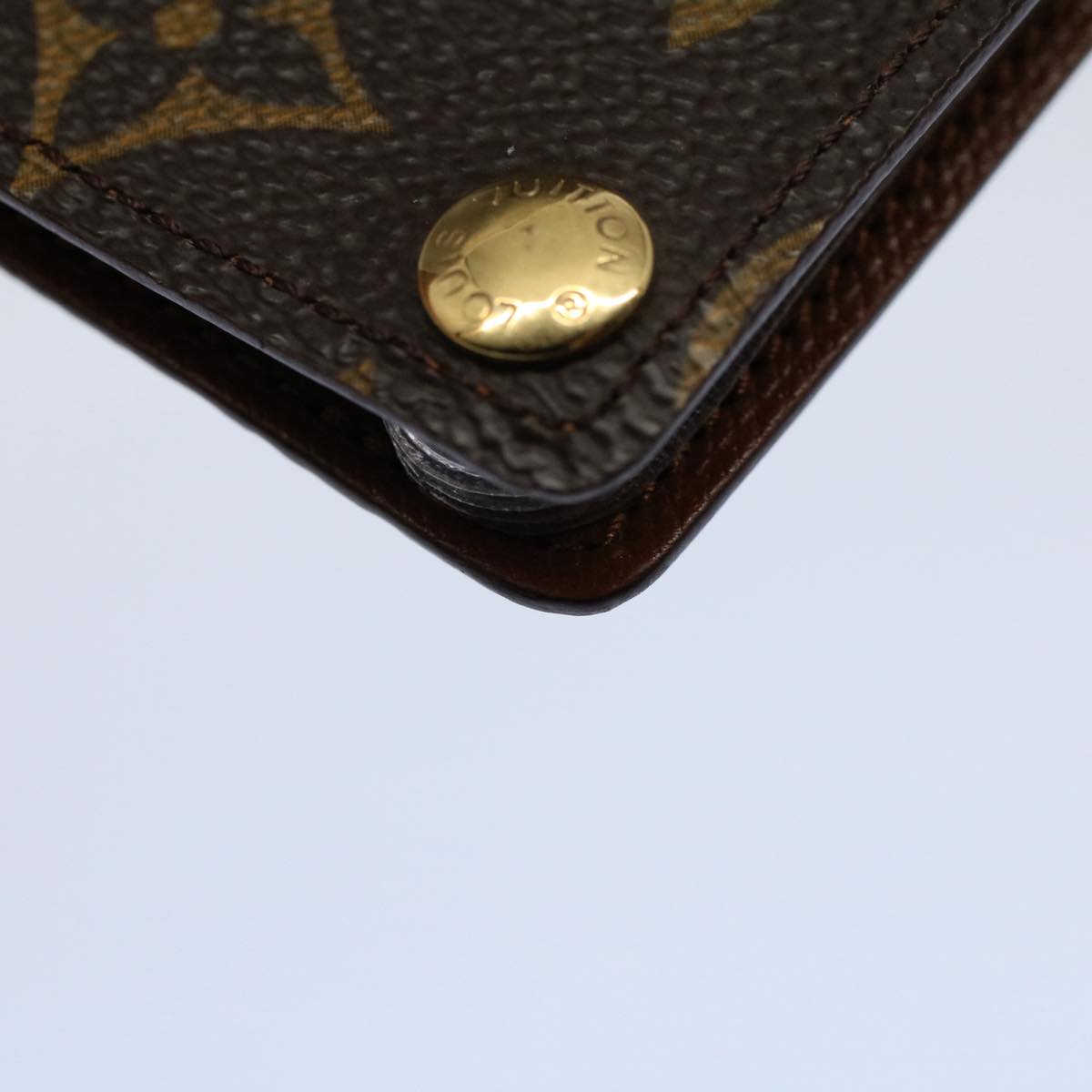 LOUIS VUITTON Monogram Porte Cartes Credit Pression Card Case M60937 Auth 53352