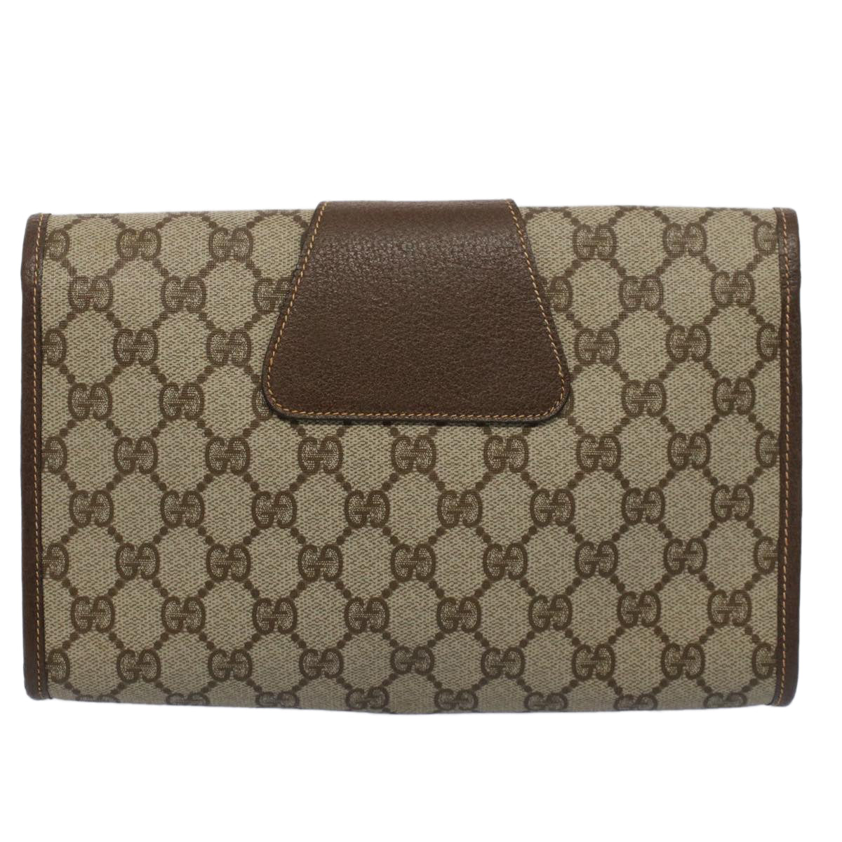 GUCCI GG Canvas Web Sherry Line Clutch Bag Beige Red Green 014 122 Auth 53385