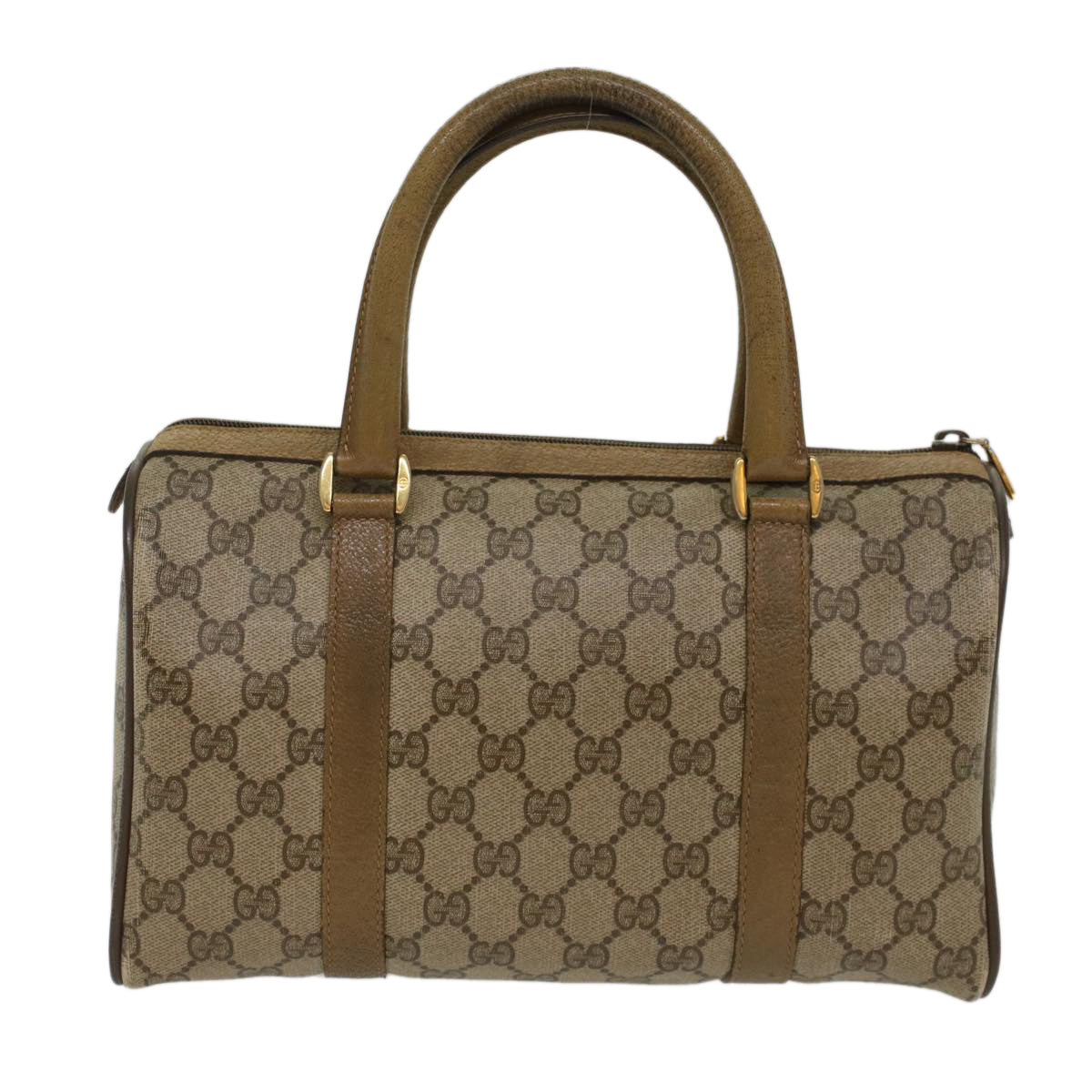 GUCCI GG Canvas Web Sherry Line Boston Bag Beige Red Green Auth 53399