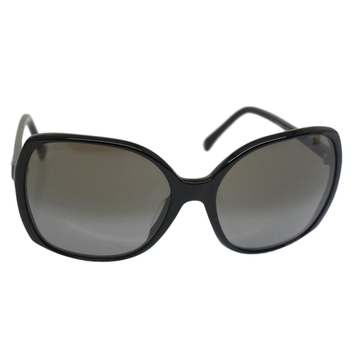 CHANEL Sunglasses Plastic Black CC Auth 53402