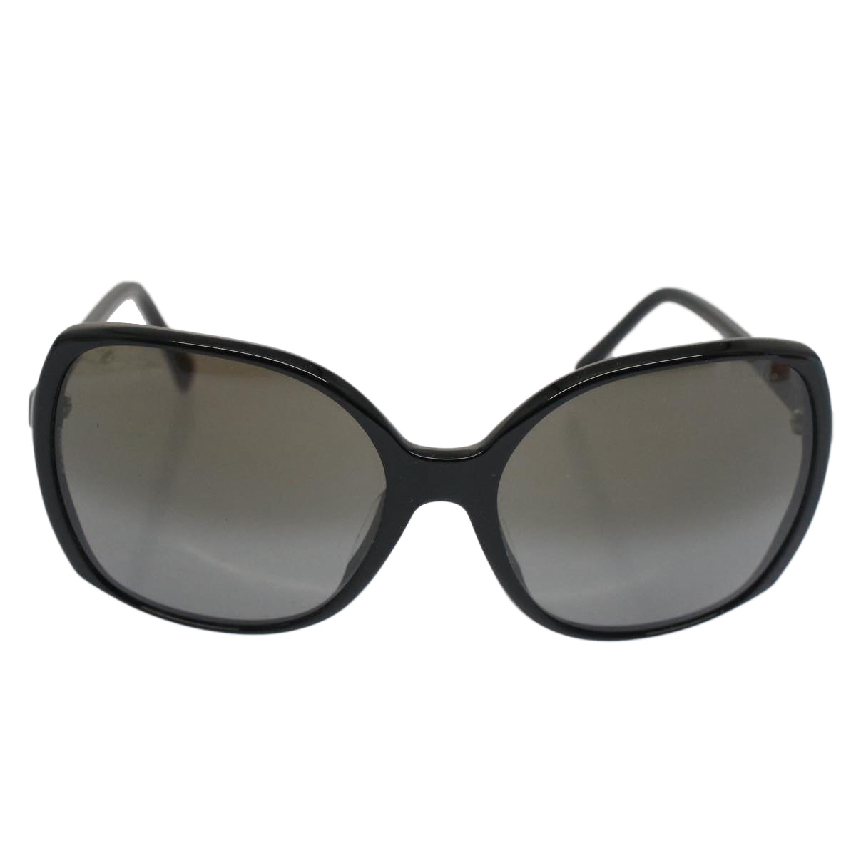 CHANEL Sunglasses Plastic Black CC Auth 53402