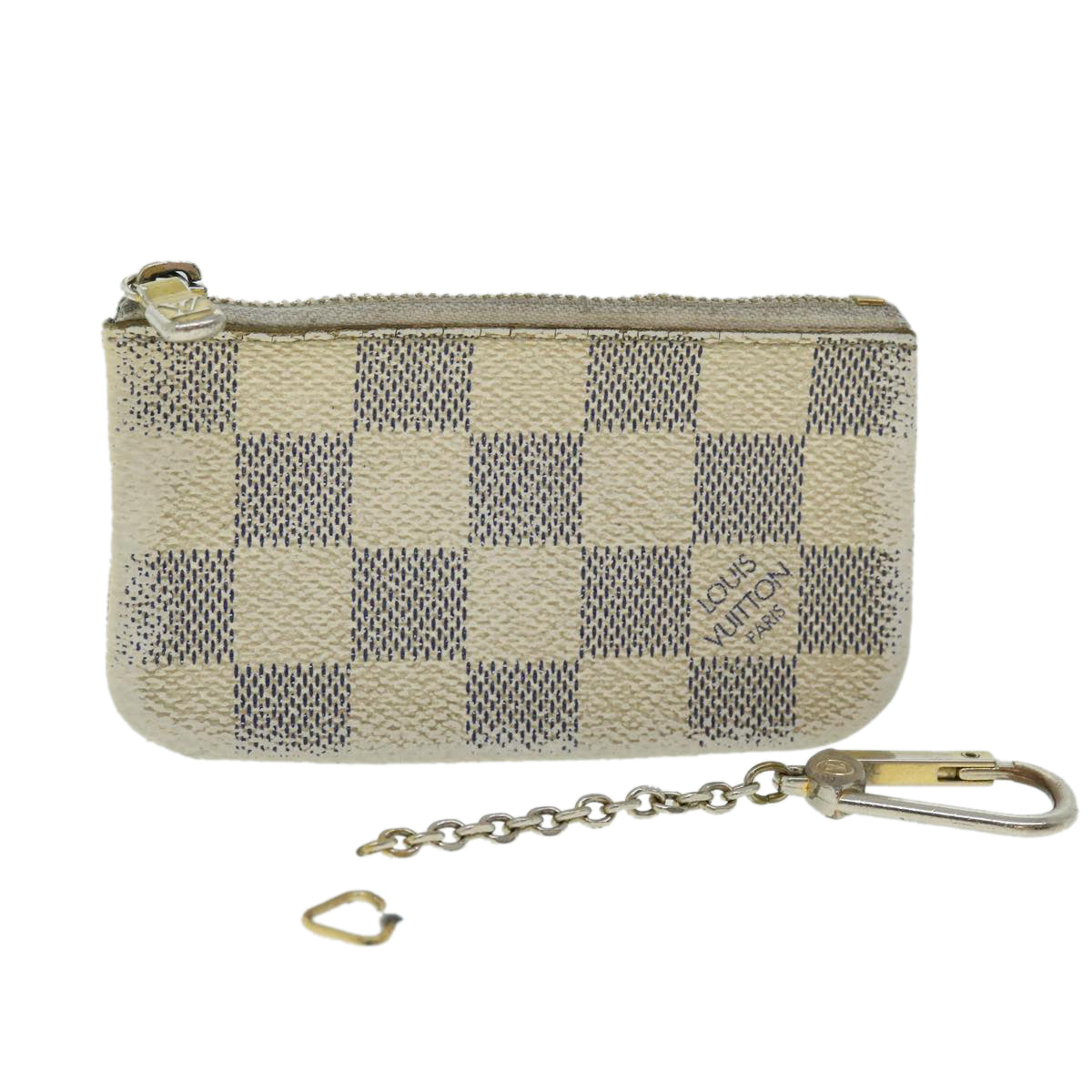 LOUIS VUITTON Damier Azur Pochette Cles Coin Purse N62659 LV Auth 53410