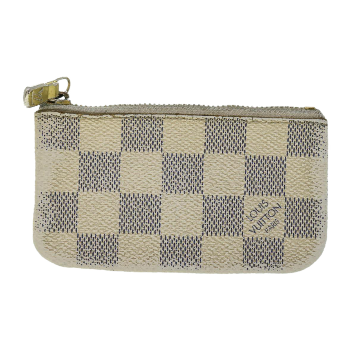 LOUIS VUITTON Damier Azur Pochette Cles Coin Purse N62659 LV Auth 53410