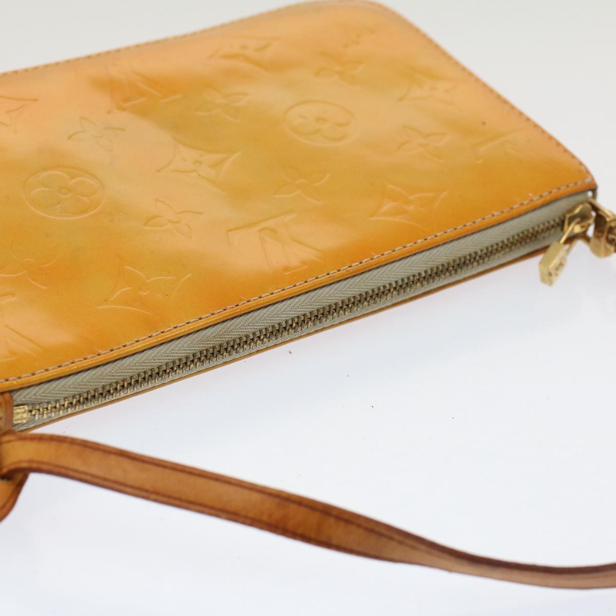 LOUIS VUITTON Monogram Vernis Lexington Pouch Beige M91010 LV Auth 53411